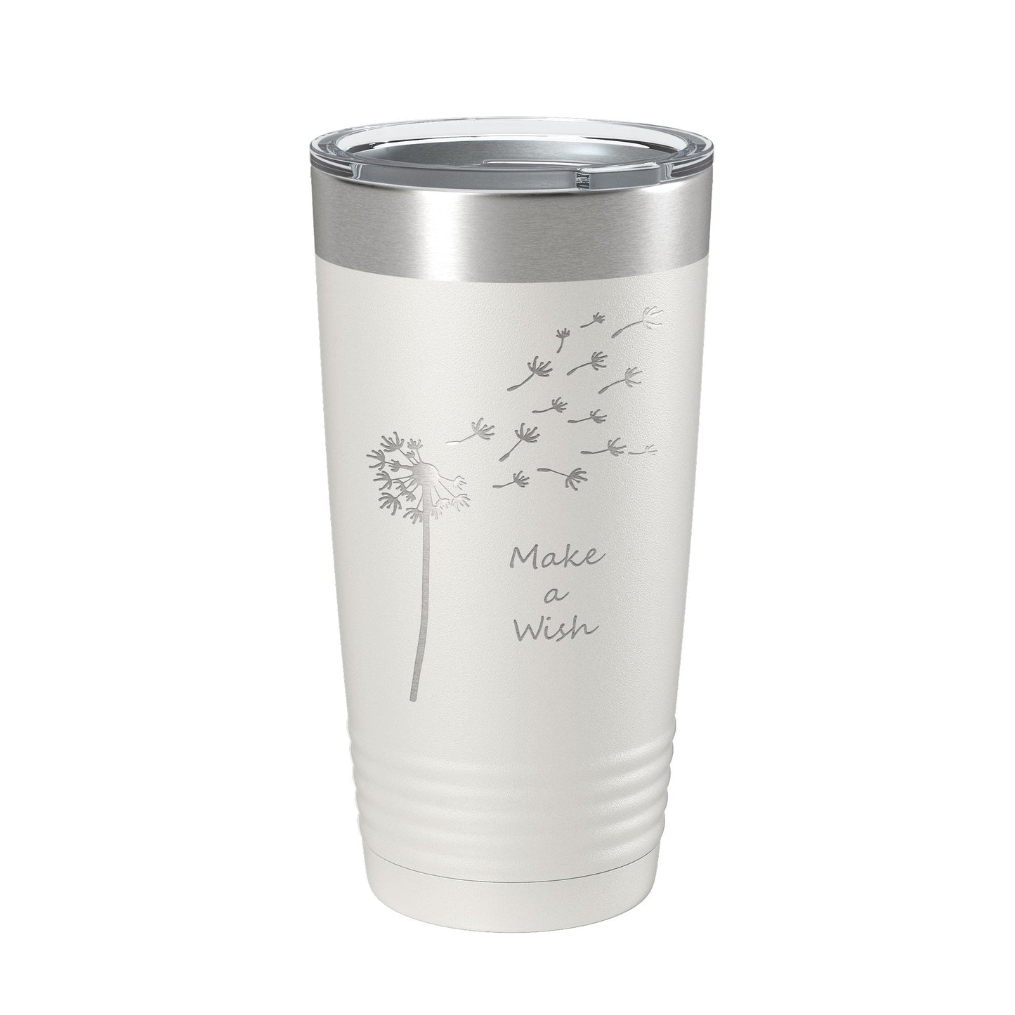 Dandelion Make A Wish Tumbler Travel Mug Gift Mom Daughter Her Women Girls Insulated Laser Engraved Coffee Cup 20 oz
