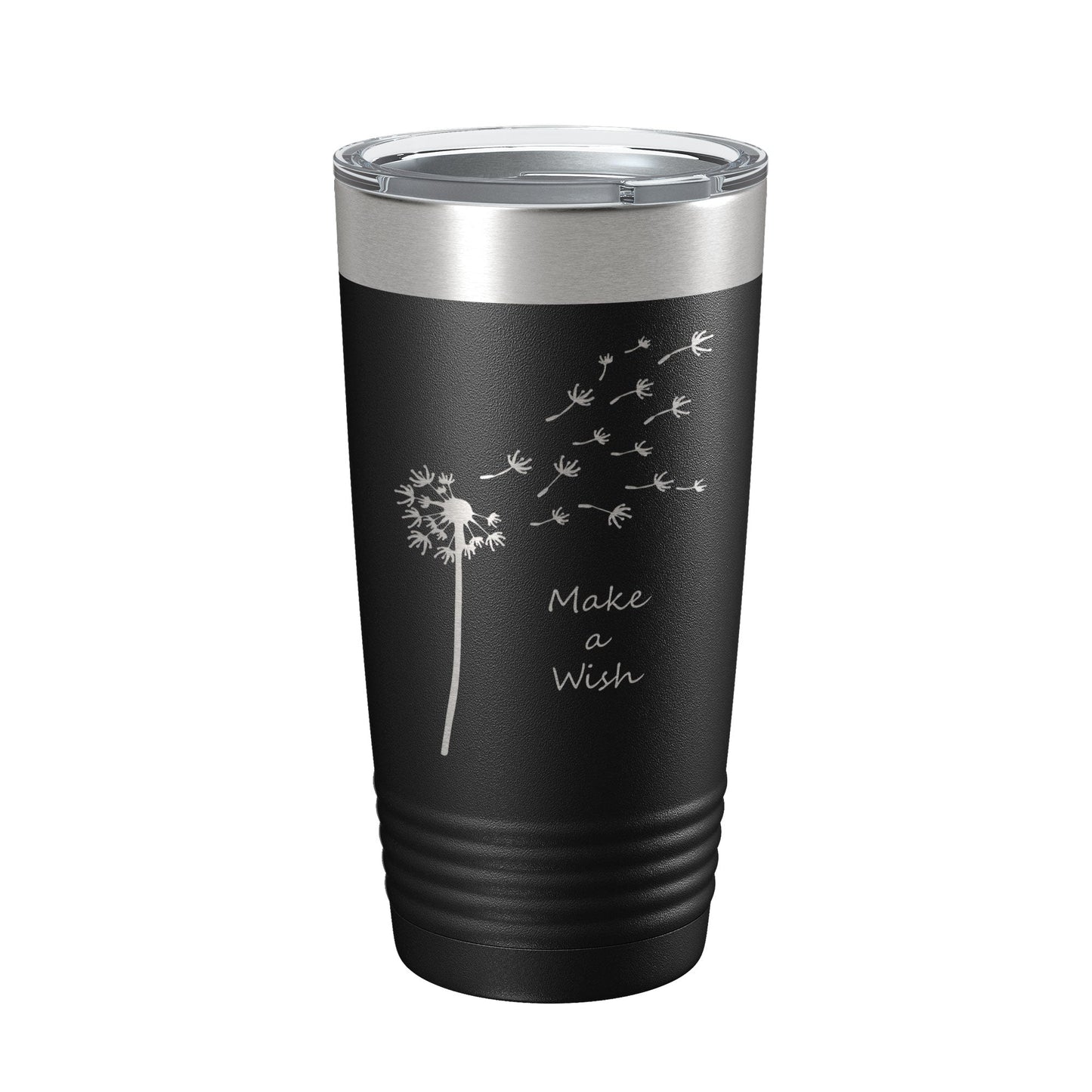 Dandelion Make A Wish Tumbler Travel Mug Gift Mom Daughter Her Women Girls Insulated Laser Engraved Coffee Cup 20 oz