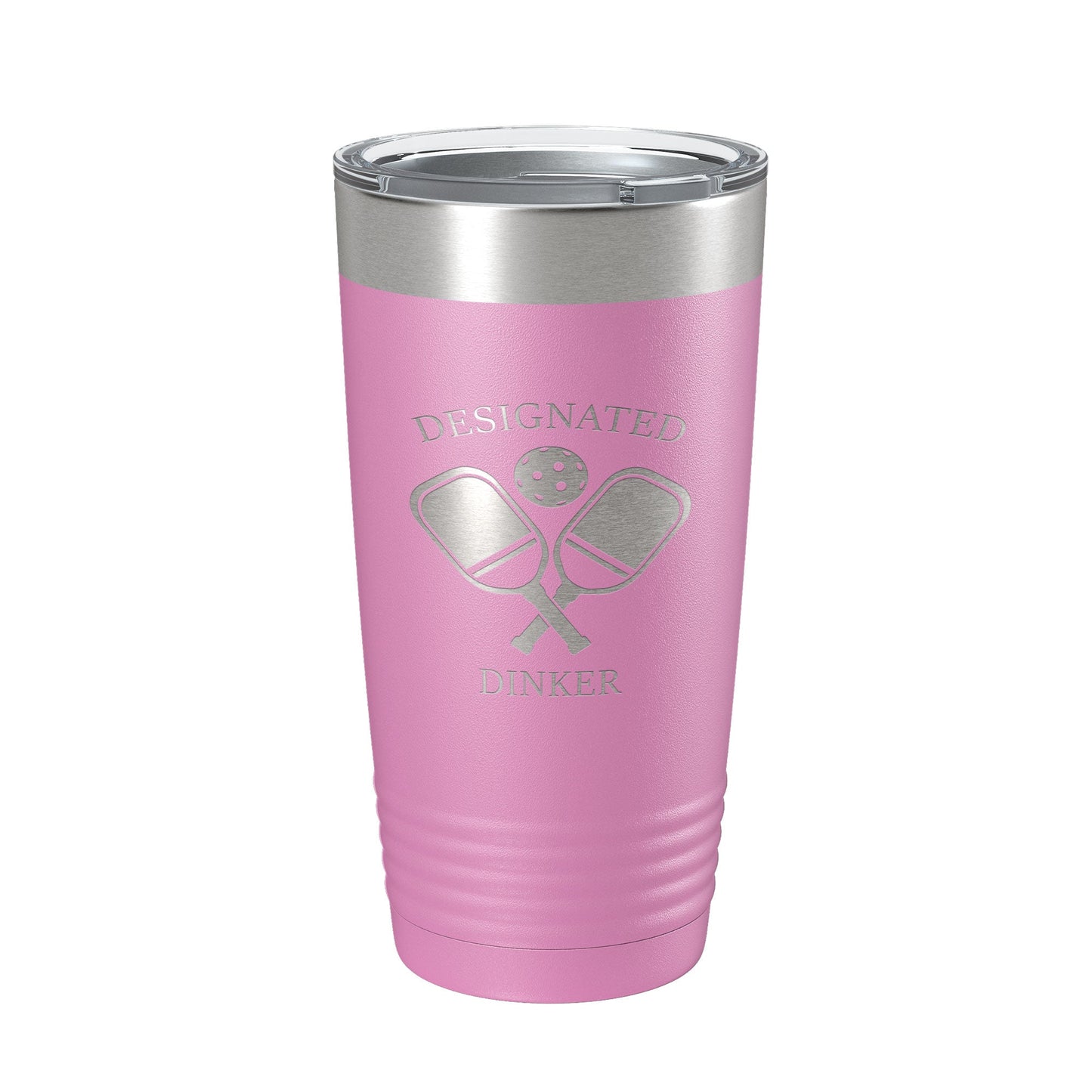 Pickleball Tumbler Designated Dinker Travel Mug Funny Pickle Ball Insulated Laser Engraved Coffee Cup Gift 20 oz
