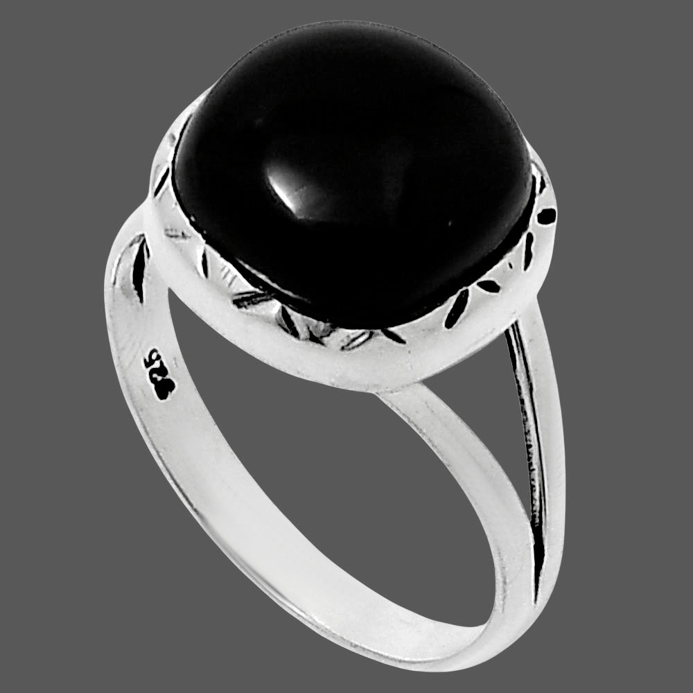 Premium Quality Black Onyx - Brazil Ring size-9 R-1074 23-ER10368-2