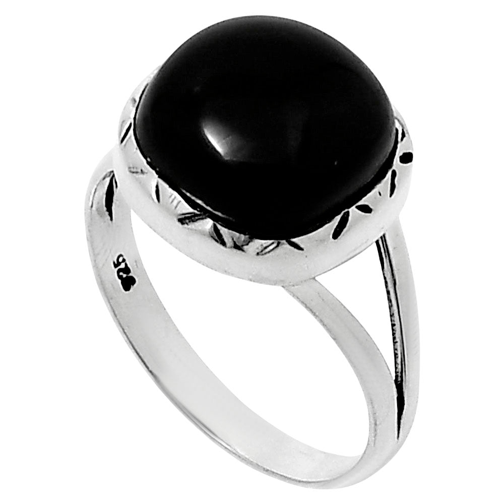 Premium Quality Black Onyx - Brazil Ring size-9 R-1074 23-ER10368-1