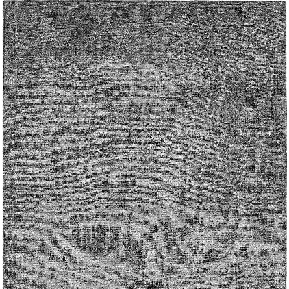10' X 14' Gray Silver And Charcoal Oriental Washable Indoor Outdoor Area Rug-5