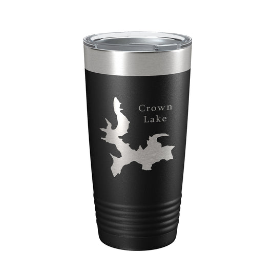 Crown Lake Map Tumbler Travel Mug Insulated Laser Engraved Coffee Cup Arkansas 20 oz-0