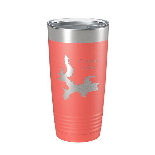 Crown Lake Map Tumbler Travel Mug Insulated Laser Engraved Coffee Cup Arkansas 20 oz-20