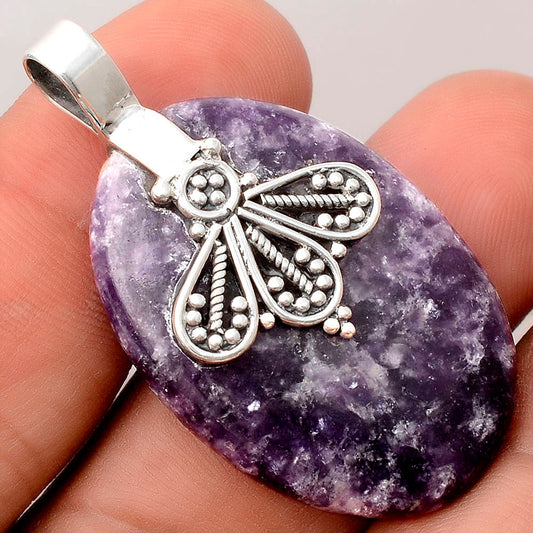 Natural Purple Lepidolite Pendant P-1469 SDP155510-0