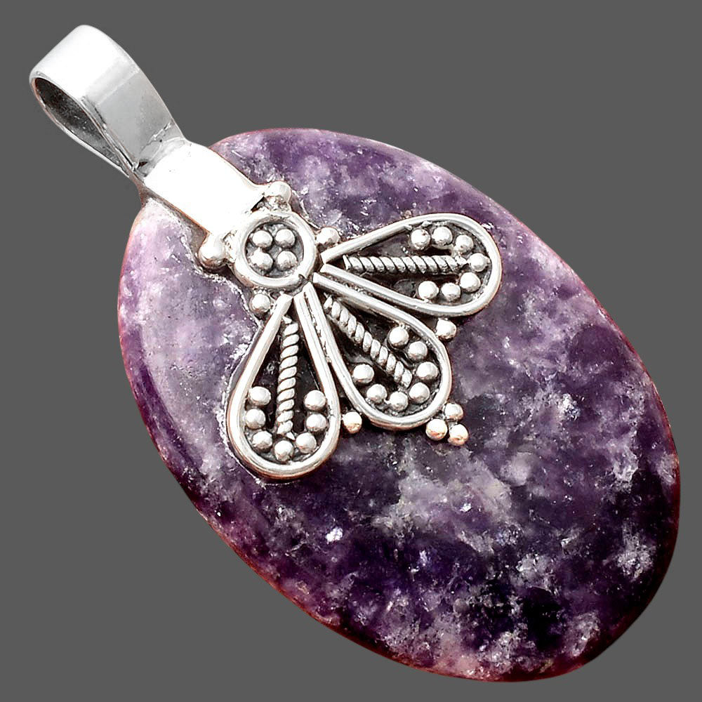Natural Purple Lepidolite Pendant P-1469 SDP155510-2