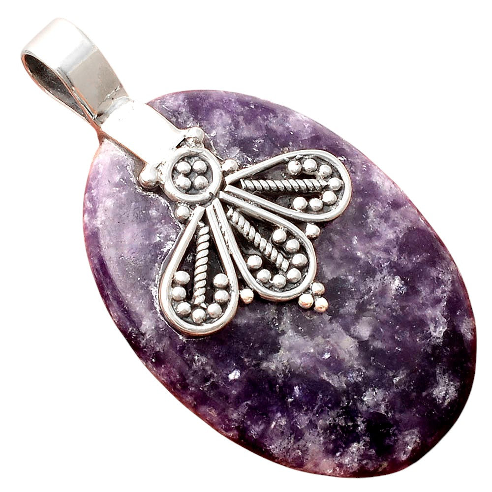 Natural Purple Lepidolite Pendant P-1469 SDP155510-1