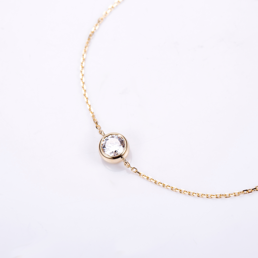 Bezel Set Round Diamond Bracelets 0.5 Carats - 14k Solid Gold-2